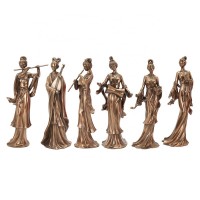 Resin cast copper figure sculpture handicraft living room bedroom office home decoration Chinese classic beautiful woman statue