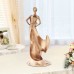 Cast copper crafts statue of girl living room wine cabinet hotel decoration fan beautiful woman wine rack ornament