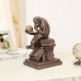 Resin cast copper gifts crafts figurine decoration ancient apes watch skull statues home decoration monkey resin statues