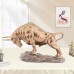 Resin cast copper bull figurine decorations living room cabinet pioneer bull gifts crafts  bull statues home decor