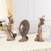 Resin cast copper Halloween figurine decoration broom witch sculpture decoration gifts crafts witch wizard statues home decor