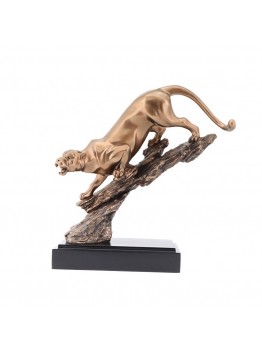 Animal model figurine decoration living room cabinet copper sense resin leopard statues gifts crafts for home office decor