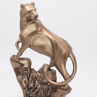 Artificial resin copper crafts accessories living room cabinet figurine decoration leopard Statues home decor gifts crafts