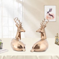 Wholesale figurines interior table crafts deer resin ornaments for home decorations gift