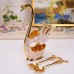 European-style coffee fruit spoon fork set fashion cute swan dessert spoon tableware holder