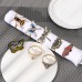 New oil drip alloy color enamel metal butterfly personality insect series napkin ring