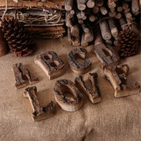 vintage clothing store cafe DIY wooden English letters wood number soft decorations