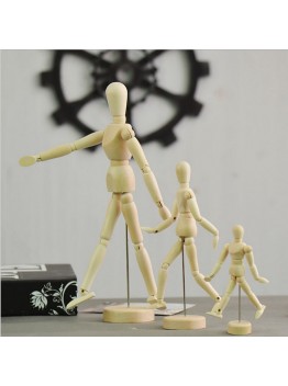 5PCS Zakka grocery wholesale wooden joint man doll 14 joint movement wood crafts