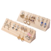 Log handmade earrings triangle jewelry stand earring display stand jewelry shooting props solid wood ear nail board