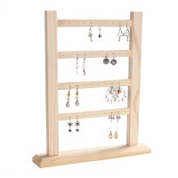 3 PCS solid wood studs shelf ear jewelry display stand jewelry earrings  storage rack home decoration jewelry props