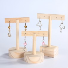 3 PCS solid wood jewelry ear nail earrings display stand